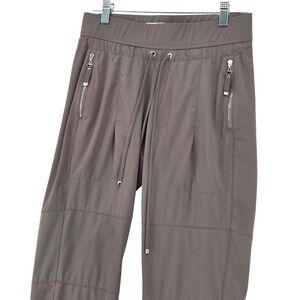 Raffaello Rossi Women EU 34 Candy Jogger Pant Taupe Brown Drawstring Zip Pockets